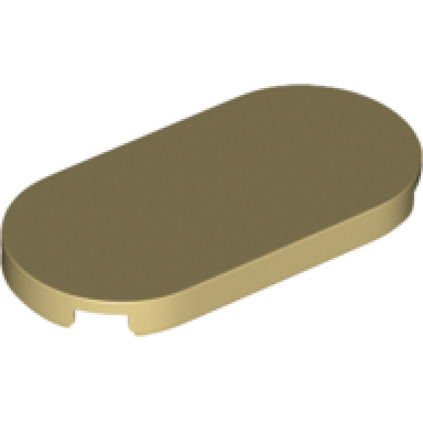 tan tile round 2 x 4 oval