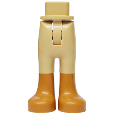 tan mini doll hips and trousers with back pockets with molded medium nougat lower legs boots pattern - thin hinge
