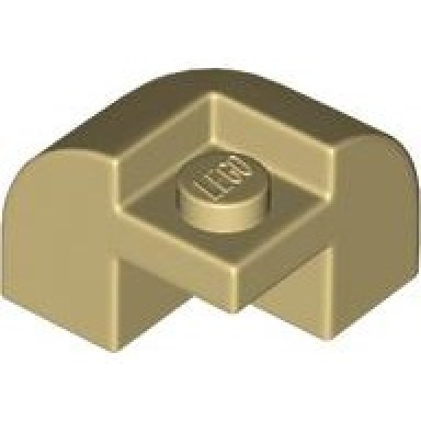 tan slope curved 2 x 2 x 1 1 3 corner round with recessed stud