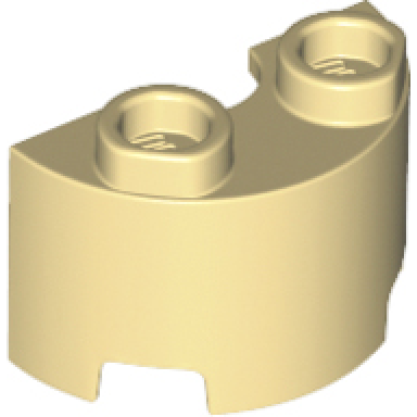 tan cylinder half 1 x 2 x 1