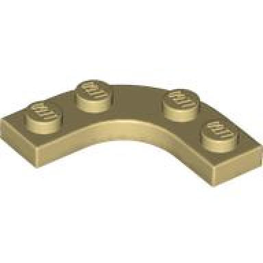 tan plate round corner 3 x 3 with 2 x 2 curved cutout