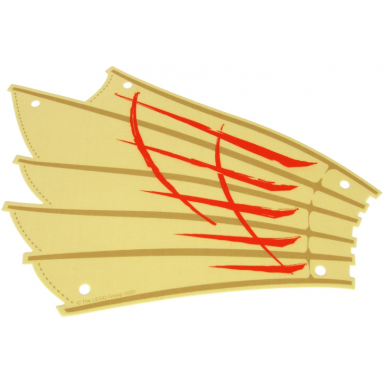 tan cloth sail 27 x 20 with dark tan ribs and stitching red stripes lego copyright on left pattern