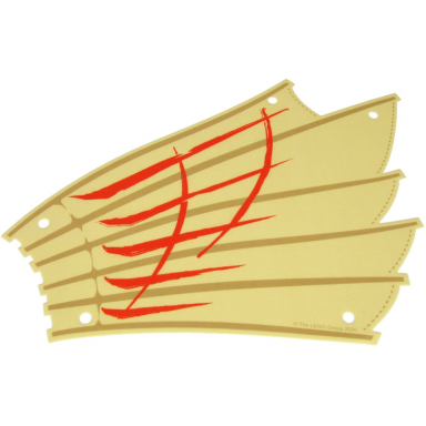 tan cloth sail 27 x 20 with dark tan ribs and stitching red stripes lego copyright on right pattern