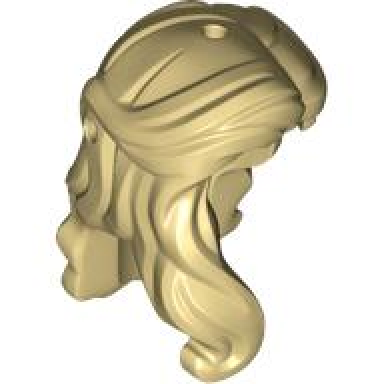 tan mini doll hair female long parted on left lock over right shoulder