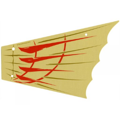tan cloth sail 28 x 18 left with red and dark tan pattern