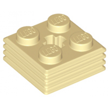 tan brick modified 2 x 2 x 2 3 ribbed with axle hole