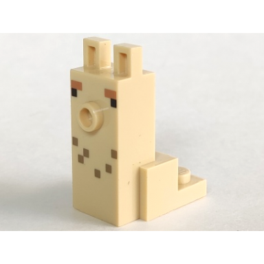 tan creature head pixelated with elongated face and stud with black eyes medium nougat eyebrows and dark tan spots pattern 1 minecraft alpaca llama