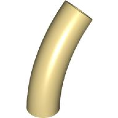 tan brick round tube 1 x 1 d 45 degrees elbow macaroni half - axle hole