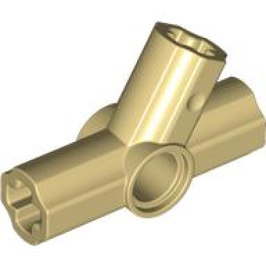 tan technic axle and pin connector angled triple - 60 120 180 degrees