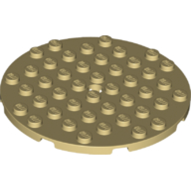 tan plate round 8 x 8 with hole