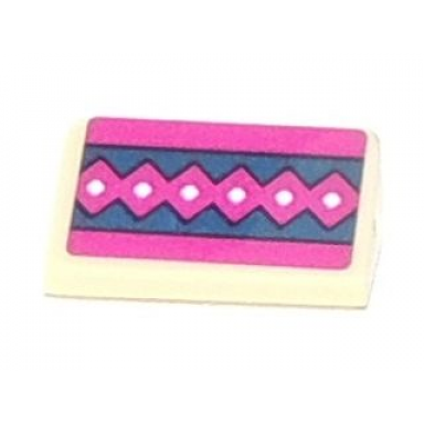 tan slope 30 1 x 2 x 2 3 with magenta diamond stripe pattern sticker - set 41066