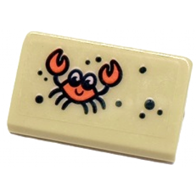 tan slope 30 1 x 2 x 2 3 with coral crab and black dots pattern sticker - set 41412