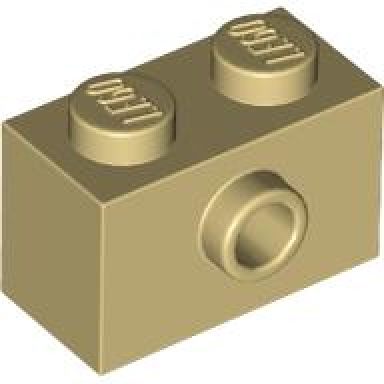 tan brick modified 1 x 2 with stud on side