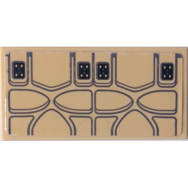 tan tile 2 x 4 with sw millennium falcon seat cushion pattern sticker - set 75105