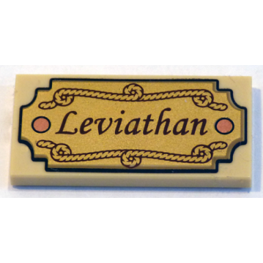tan tile 2 x 4 with leviathan pattern