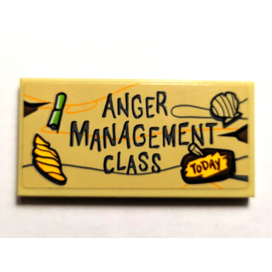 tan tile 2 x 4 with anger management class and today pattern sticker - set 75823