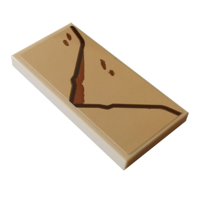 tan tile 2 x 4 with envelope and spots pattern model left side sticker - set 75979