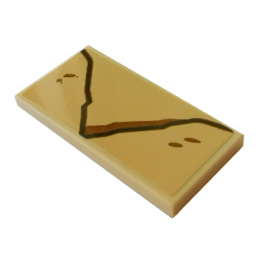 tan tile 2 x 4 with envelope and spots pattern model right side sticker - set 75979