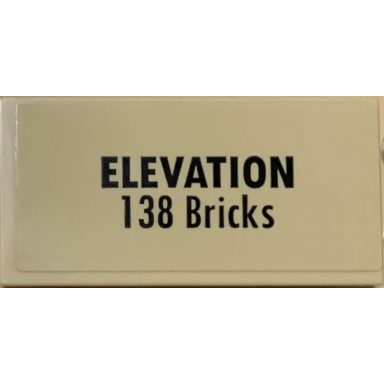 tan tile 2 x 4 with black elevation 138 bricks on tan background pattern sticker - set 71044