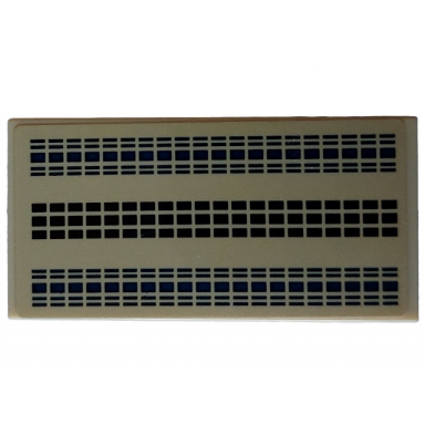 tan tile 2 x 4 with grid of 60 black rectangles in center and 100 dark blue rectangles left and right on tan background pattern sticker - set 40519