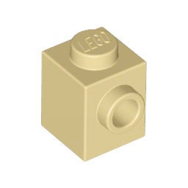 tan brick modified 1 x 1 with stud on side