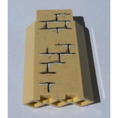 tan panel 3 x 3 x 6 corner wall without bottom indentations with bricks pattern 1 sticker - sets 4842 4867