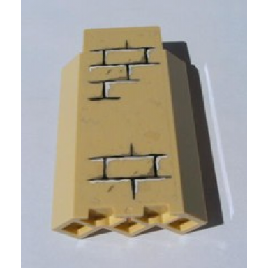 tan panel 3 x 3 x 6 corner wall without bottom indentations with bricks pattern 2 sticker - sets 4842 4867