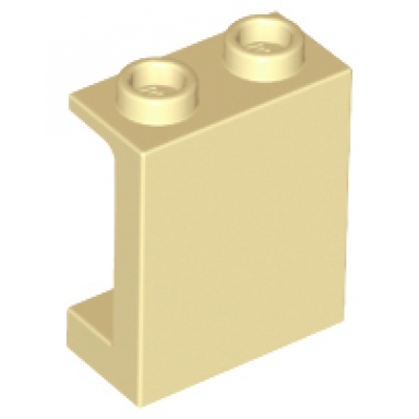 tan panel 1 x 2 x 2 with side supports - hollow studs