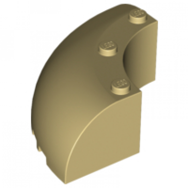 tan brick round corner 6 x 6 x 2
