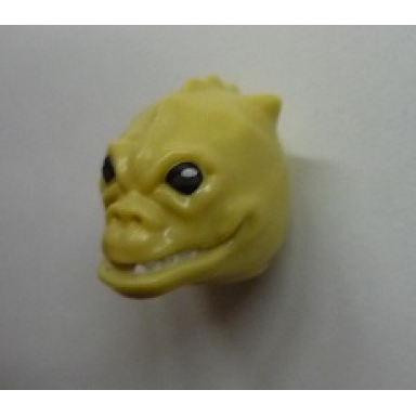 tan minifigure head modified sw saurin trandoshan with black eyes and white pupils pattern hrchek kal fas