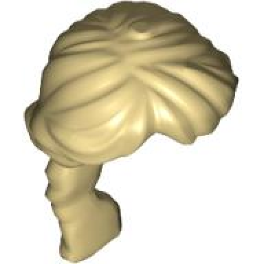 tan minifigure hair female ponytail long french braided