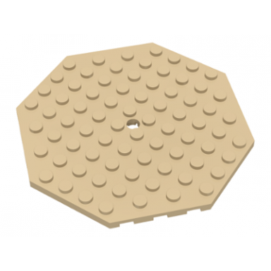 tan plate modified 10 x 10 octagonal with hole
