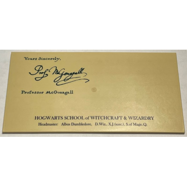 tan tile 8 x 16 with bottom tubes textured surface with yours sincerely professor mcgonagall signature and hogwarts school details pattern