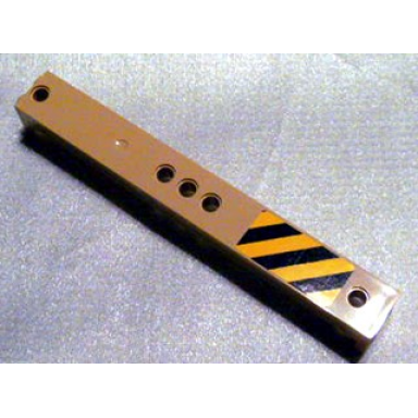 tan support 2 x 2 x 13 with 5 pin holes with yellow and black danger stripes right pattern sticker - set 3677