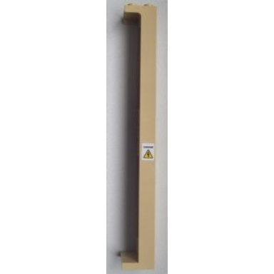 tan support 2 x 2 x 13 with 5 pin holes with electricity danger sign pattern on left side sticker - set 8639