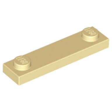 tan plate modified 1 x 4 with 2 studs without groove