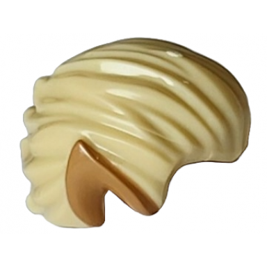 tan minifigure hair swept back with pointed medium nougat ears pattern