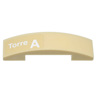 tan slope curved 4 x 1 x 2 3 double with white torre a pattern model right side sticker - set 10299