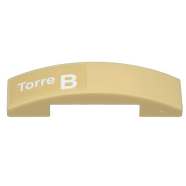 tan slope curved 4 x 1 x 2 3 double with white torre b pattern model right side sticker - set 10299