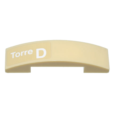 tan slope curved 4 x 1 x 2 3 double with white torre d pattern model right side sticker - set 10299