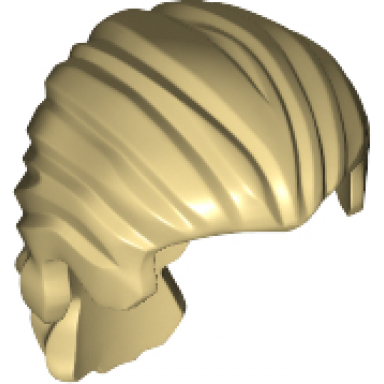 tan minifigure hair swept back with short ponytail