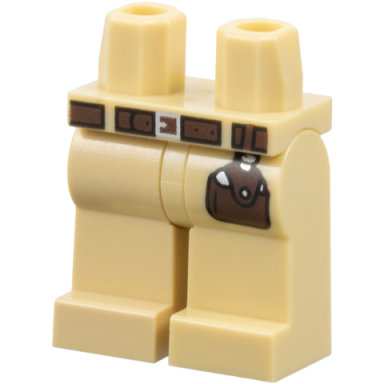 tan hips and legs with dark brown belt and pouch silver buckle pattern
