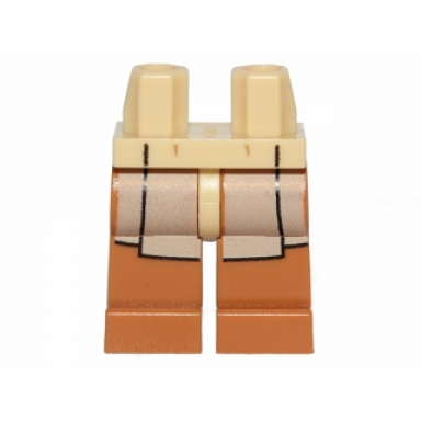 tan hips and medium nougat legs with jedi robe pattern