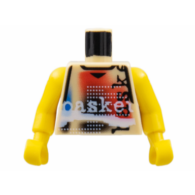 torso nba street player - 3 color shirt basket text pattern yellow nba arms