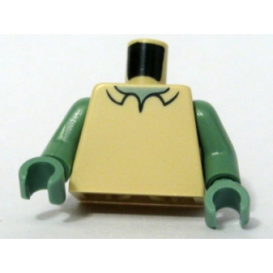 tan torso shirt with collar sand green neck pattern sand green arms sand green hands