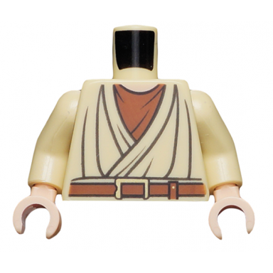 tan torso sw layered shirt old obi-wan light nougat neck brown belt pattern tan arms light nougat hands