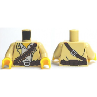 tan torso pharaohs quest tan vest white shirt bandolier and silver buckle pattern jake raines tan arms yellow hands