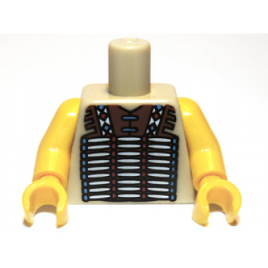 tan torso western indians vest pattern yellow arms yellow hands