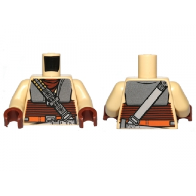 tan torso armor plates reddish brown waist sash and ammunition belt pattern sw boushh tan arms reddish brown hands