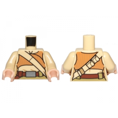 tan torso female dark orange crop top and tan diagonal belt pattern sw resistance soldier tan arms light nougat hands